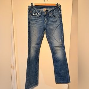 True religion light wash boot cut jeans